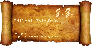 Gácsi Zoltán névjegykártya